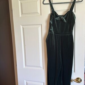 Green velvet jumpsuit